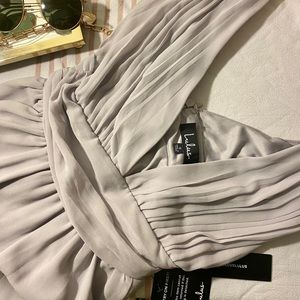 NWT Lulu’s Heavenly Hues Light Grey Maxi Dress